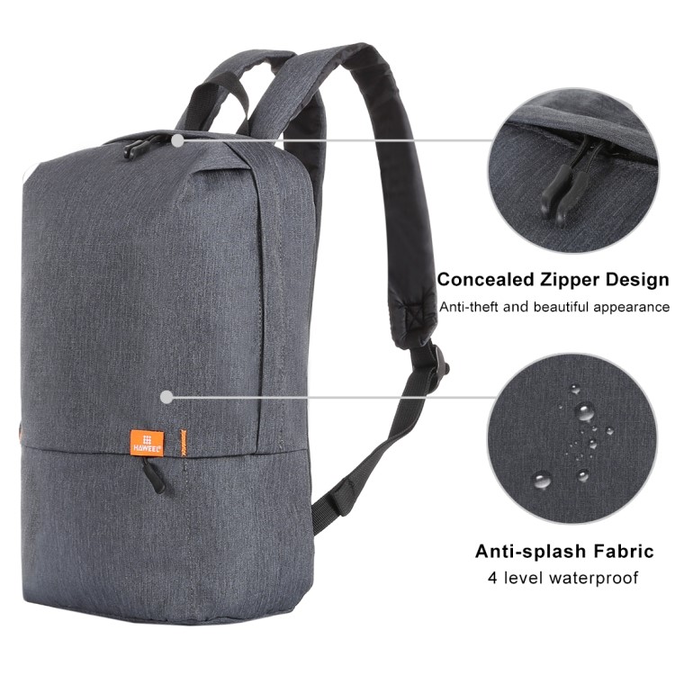 HAWEEL Polyester Wasserdichte Schultasche Laptop Rucksack - Grau-4