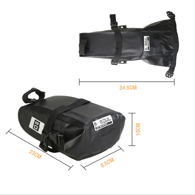 2L Bicycle Waterproof Saddle Bag Cushion Bag Mountain Road Bike Bag - Black-4