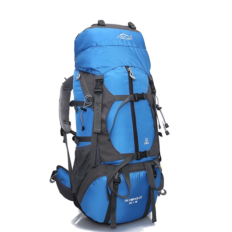 Hiking Backpack 65L-Hiking & Travel Backpack with Rain Cover for Hiking, Traveling, Camping - Blue-2