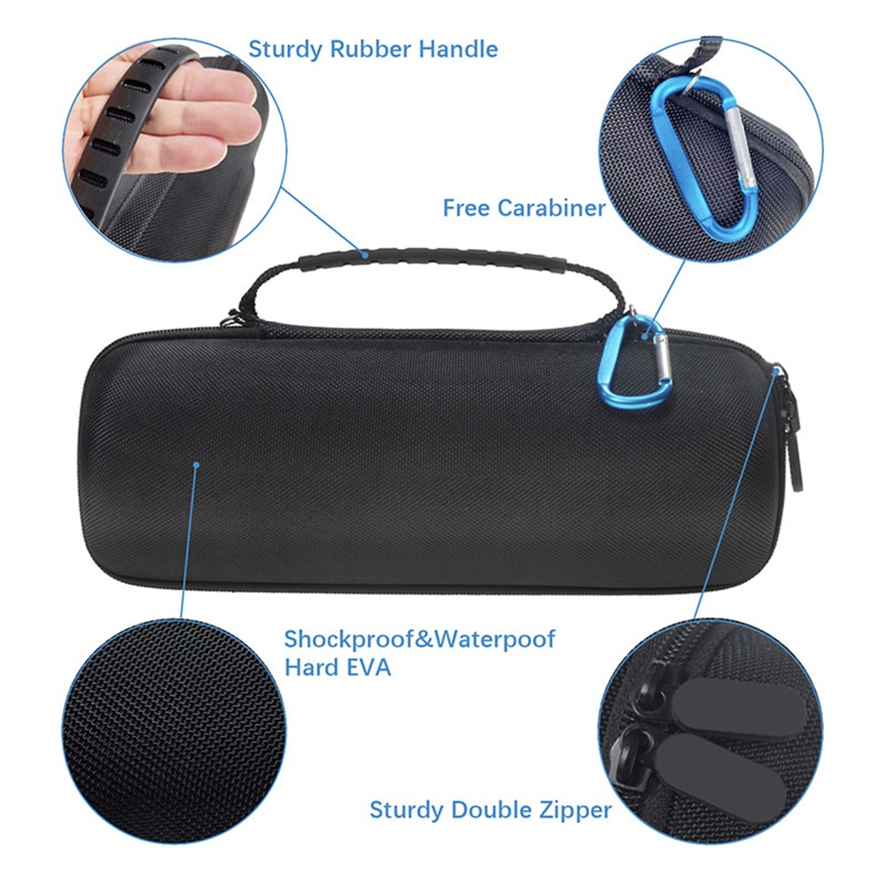 Shockproof Storage Box Dustproof EVA Nylon Speaker Storage Case Bag for JBL Charge 5/4/3 - Blue-4
