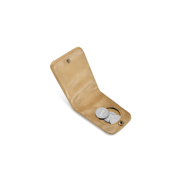 ICARER Genuine Leather Fold Design Coin Purse Magnetic Coin Wallet - Khaki-5