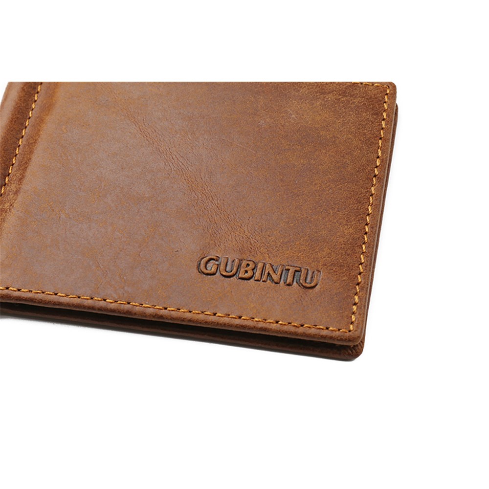 GUBINTU 408 Bi-Fach Top Layer Echtleder Kartenhalter Geldbörse für Männer-8