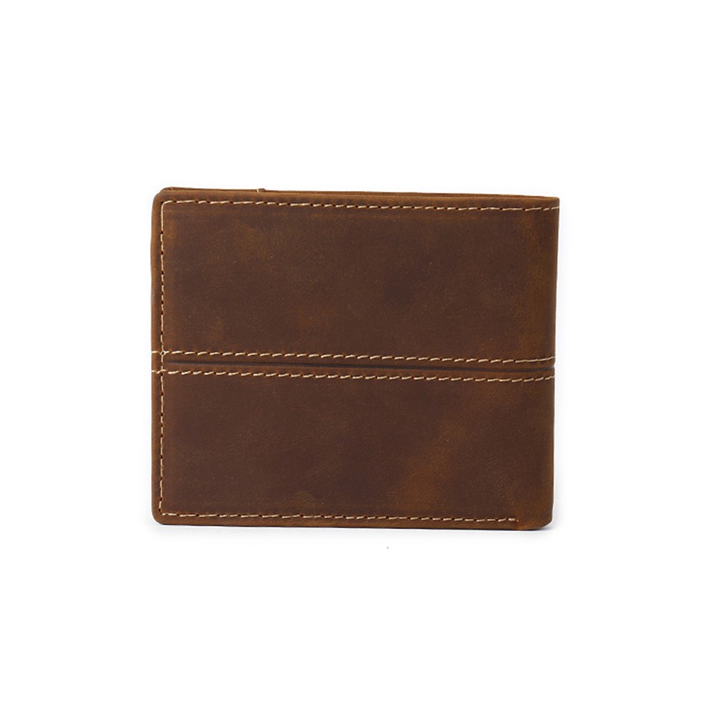 GUBINTU Men's Bi-fold Crazy Horse Texture Genuine Leather Purse Wallet-3