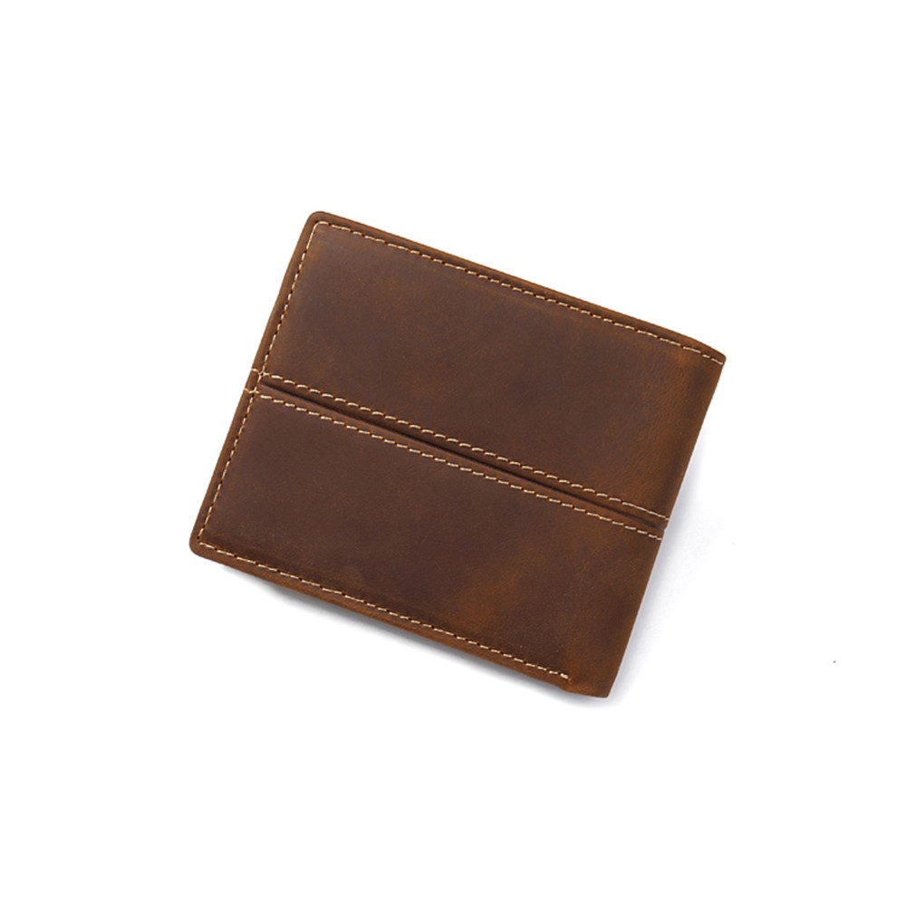 GUBINTU Men's Bi-fold Crazy Horse Texture Genuine Leather Purse Wallet-8