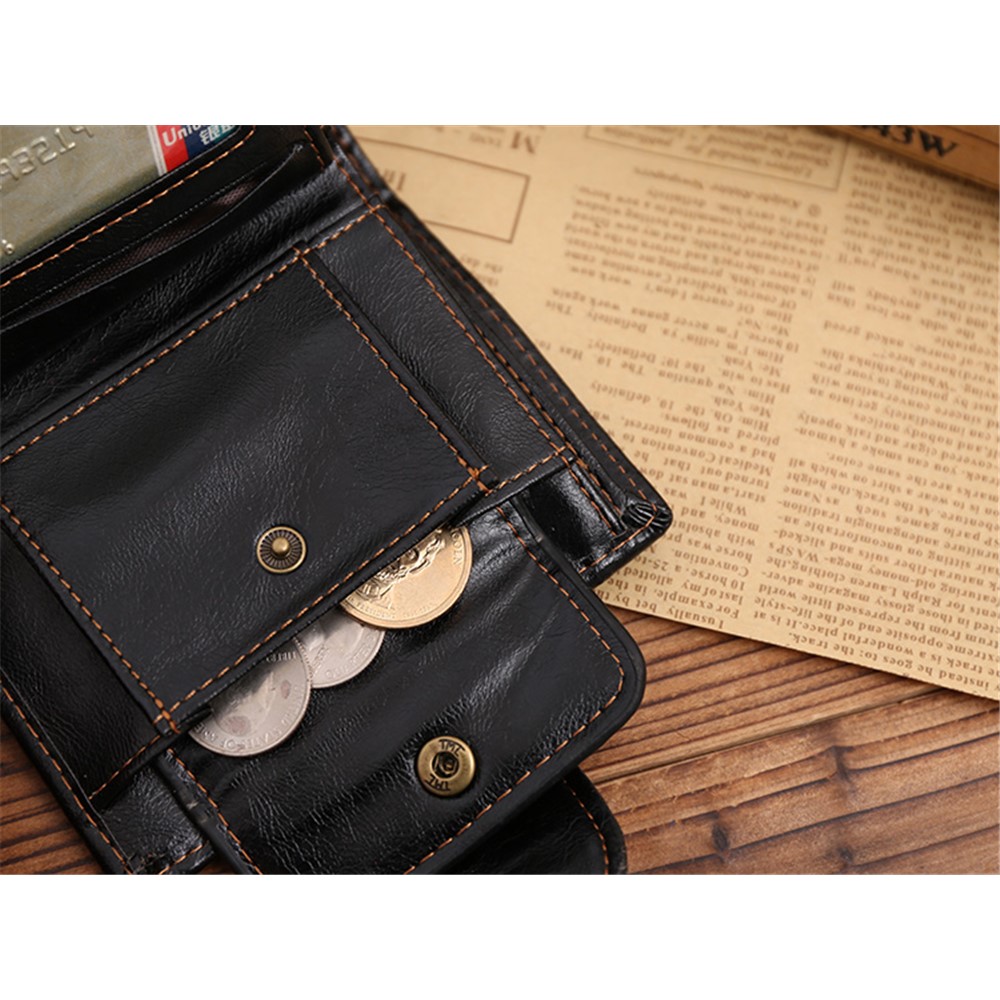 GUBINTU G004-1 Men's Tri-fold Eagle Pattern PU Leather Wallet Short Purse-6