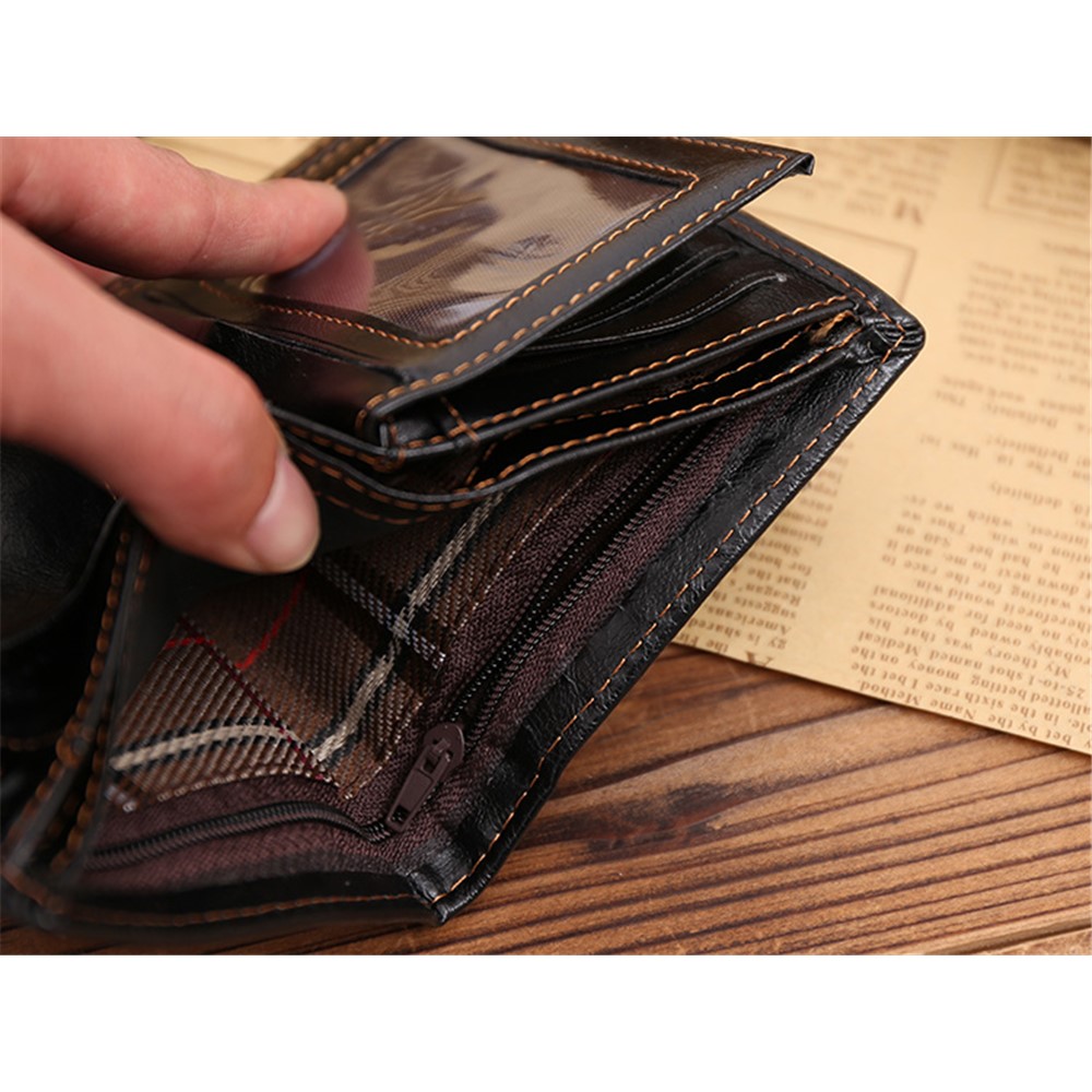 GUBINTU G004-1 Men's Tri-fold Eagle Pattern PU Leather Wallet Short Purse-7