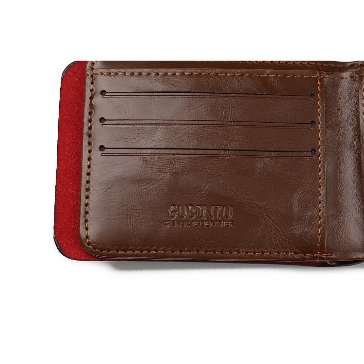 GUBINTU HF236 Fashion Retro Crazy Horse PU Leather Tri-fold Men Magnetic Wallet Purse-6