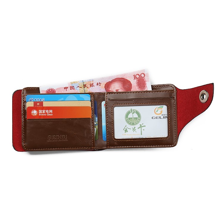GUBINTU HF236 Fashion Retro Crazy Horse PU Leather Tri-fold Men Magnetic Wallet Purse-7