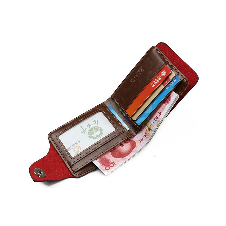 GUBINTU HF236 Fashion Retro Crazy Horse PU Leather Tri-fold Men Magnetic Wallet Purse-8