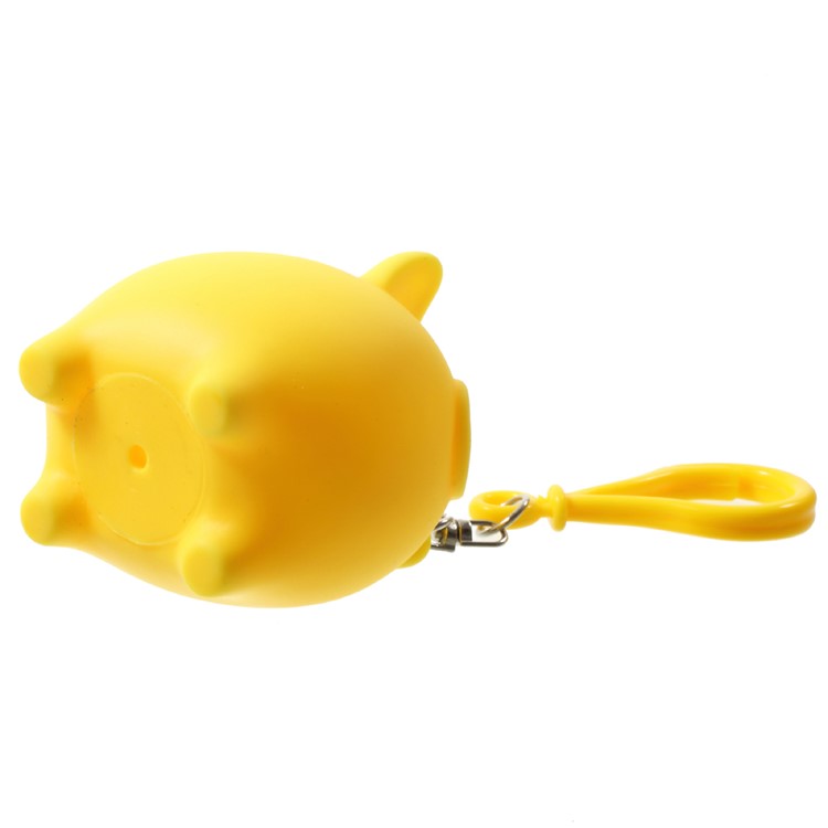 Cute Piggy Silicone Pinch Toy Portable Mini Coin Purse with Strap - Yellow-5