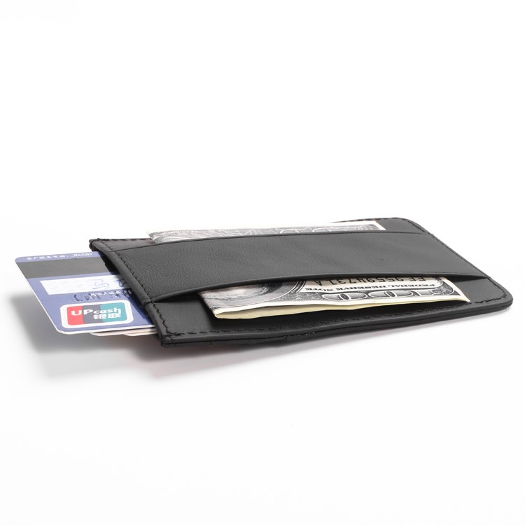GUBINTU G111 Anti-vol RFID Protégé En Cuir Véritable Carte De Crédit Argent Porte-poche ID - Noir-10