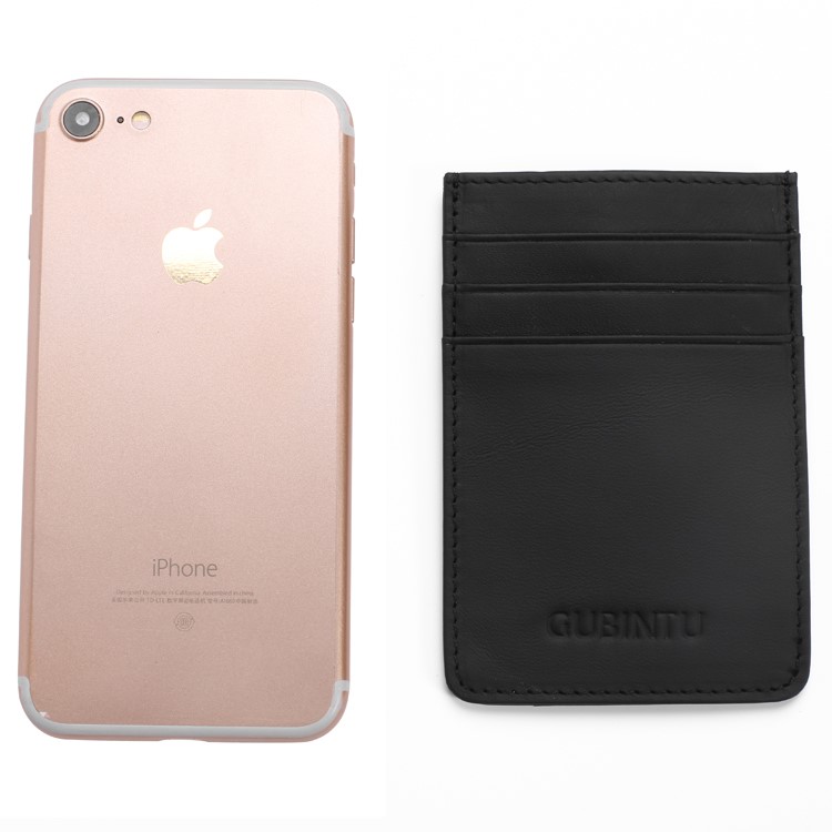 GUBINTU G111 Anti-vol RFID Protégé En Cuir Véritable Carte De Crédit Argent Porte-poche ID - Noir-12