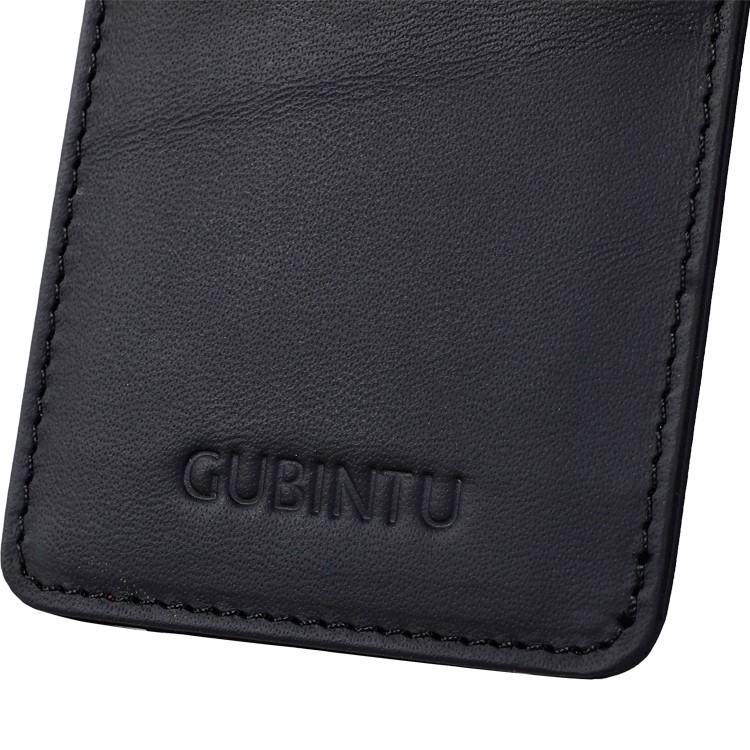 GUBINTU G111 Anti-vol RFID Protégé En Cuir Véritable Carte De Crédit Argent Porte-poche ID - Noir-7