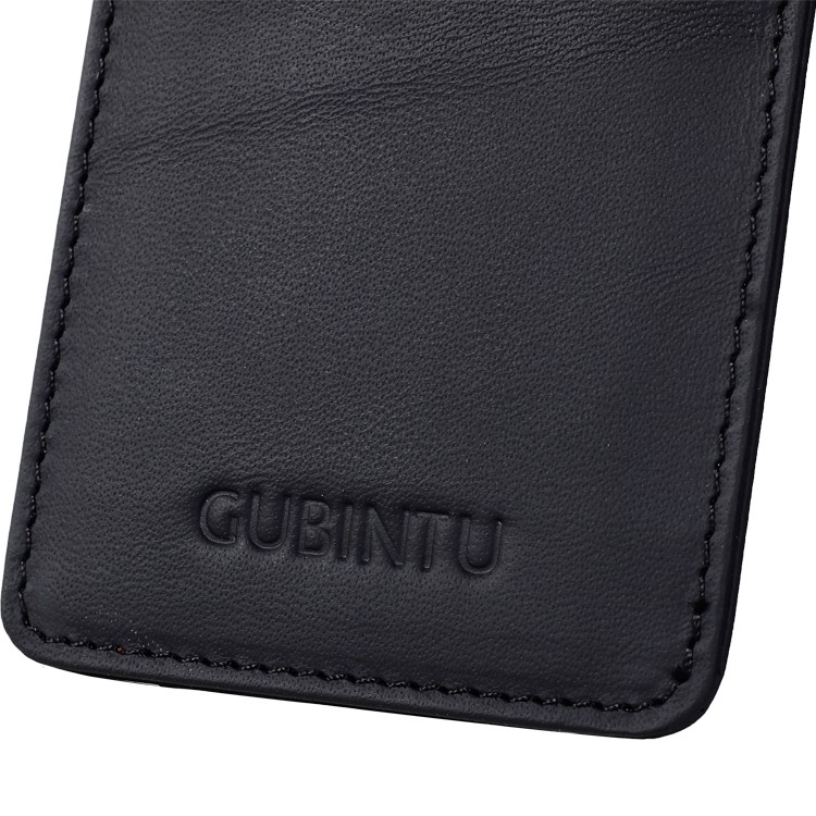 Gubintu G111 Antift RFID Protégé Une Carte de Crédit en Cuir Authentique. - le Noir-7