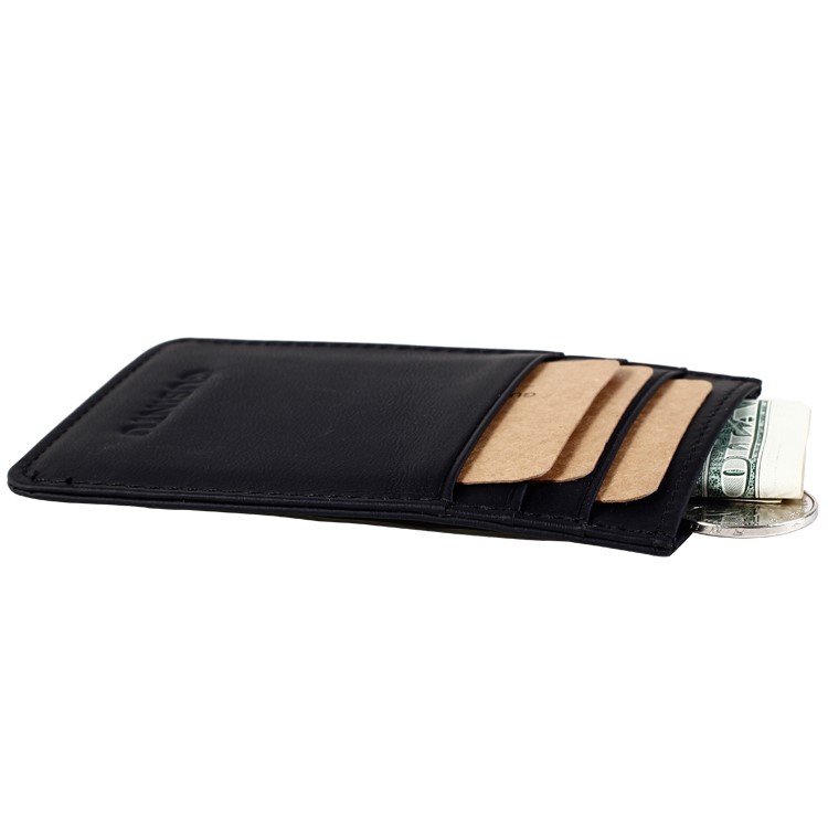GUBINTU G111 Anti-vol RFID Protégé En Cuir Véritable Carte De Crédit Argent Porte-poche ID - Noir-9