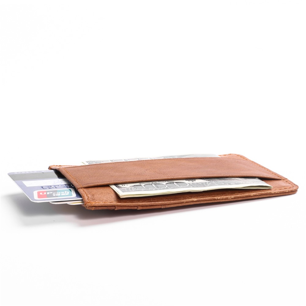 GUBINTU G111 Anti-roubo RFID Protegido Couro Genuíno Cartão De Crédito Identificação Caso De Bolso De Dinheiro - Castanho-6