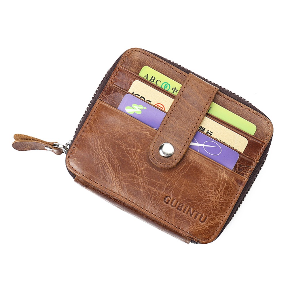 GUBINTU Retro Style Multi-slots Genuine Leather Men's Bi-fold Wallet-10