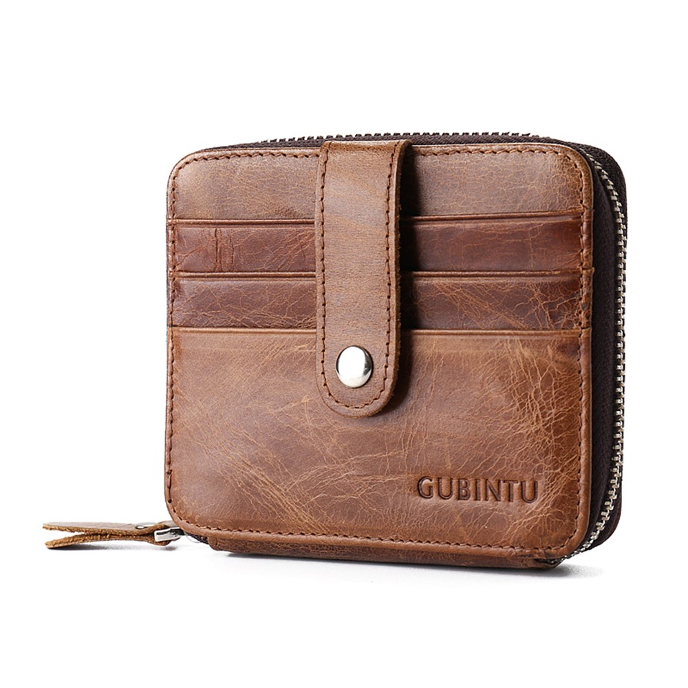 GUBINTU Retro Style Multi-slots Genuine Leather Men's Bi-fold Wallet-3