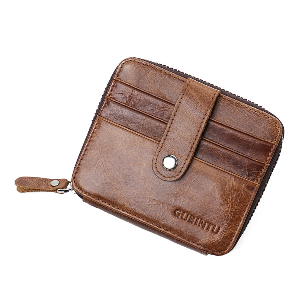 GUBINTU Retro Style Multi-slots Genuine Leather Men's Bi-fold Wallet-4
