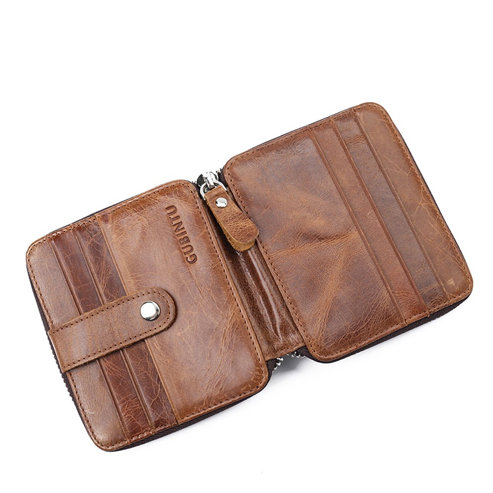 GUBINTU Retro Style Multi-slots Genuine Leather Men's Bi-fold Wallet-7