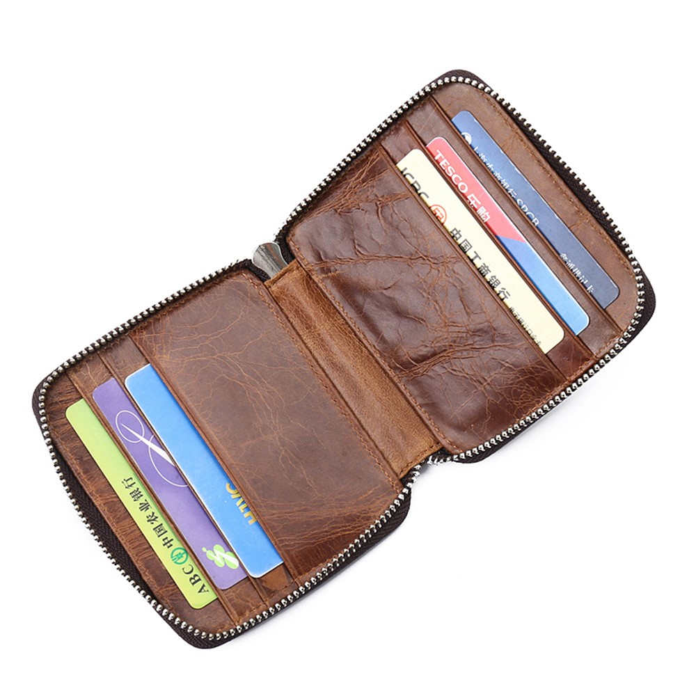 GUBINTU Retro Style Multi-slots Genuine Leather Men's Bi-fold Wallet-8