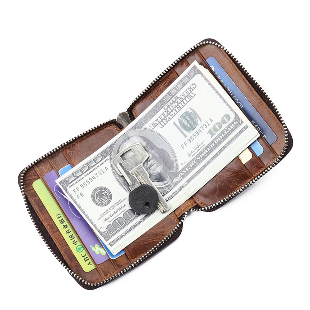 GUBINTU Retro Style Multi-slots Genuine Leather Men's Bi-fold Wallet-9