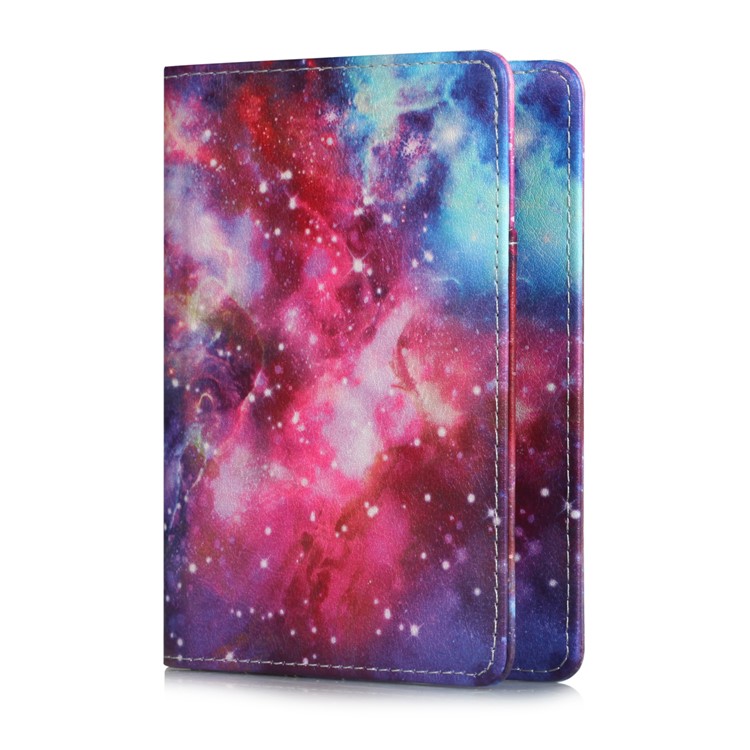 Multi-functional Pattern Printing PU Leather Passport Holder Wallet Cover Case - Galaxy-1