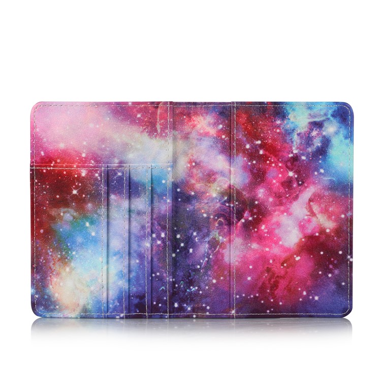 Multi-functional Pattern Printing PU Leather Passport Holder Wallet Cover Case - Galaxy-4