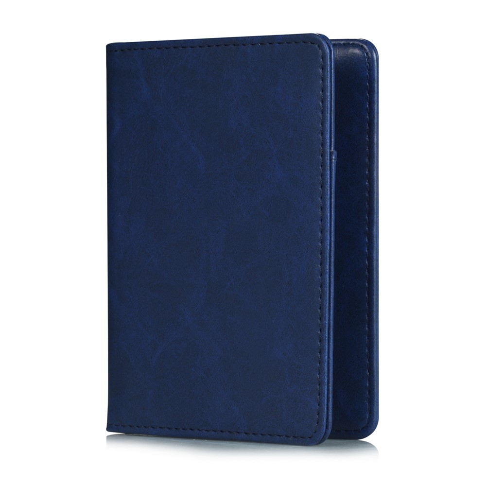 Multi-functional PU Leather Bi-fold Wallet Cover Case Passport Holder - Blue-1