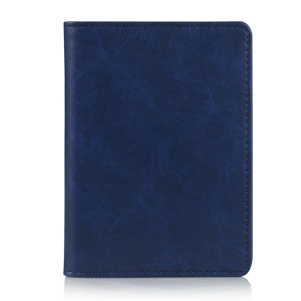 Multi-functional PU Leather Bi-fold Wallet Cover Case Passport Holder - Blue-2