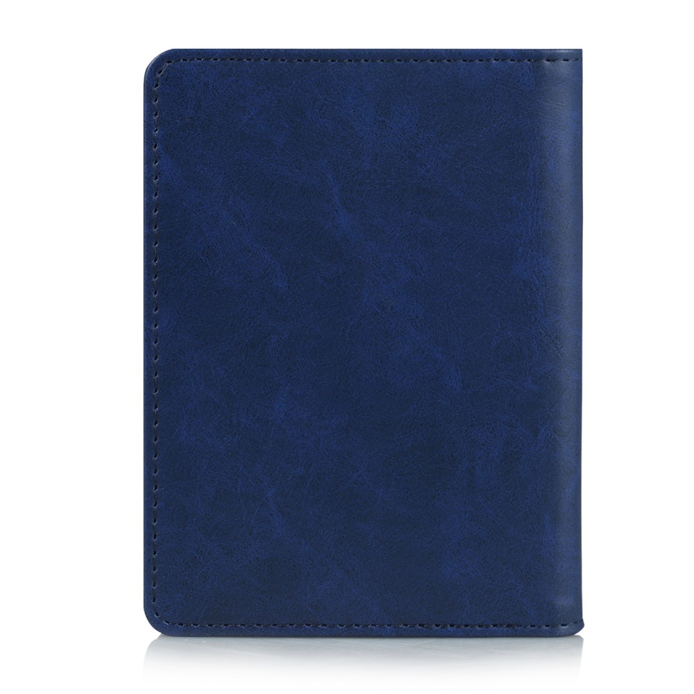 Multi-functional PU Leather Bi-fold Wallet Cover Case Passport Holder - Blue-3