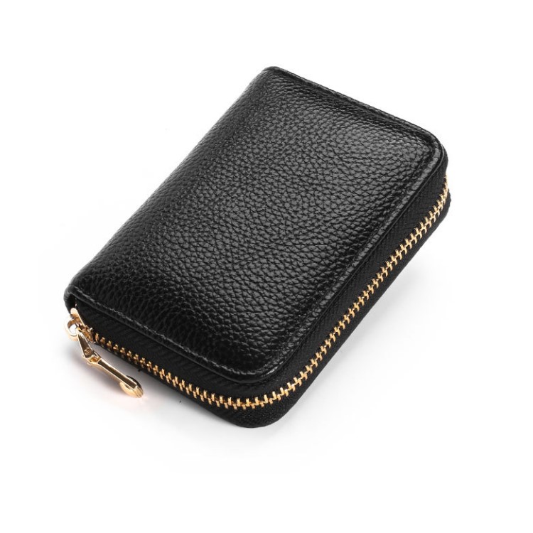 JINBAOLAI P8001 Litchi Texture Large Capacity PU Leather Multiple Card Slots Holder Zipper Wallet - Black-2