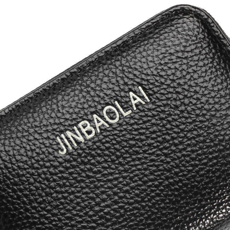 JINBAOLAI P8001 Litchi Texture Large Capacity PU Leather Multiple Card Slots Holder Zipper Wallet - Black-4