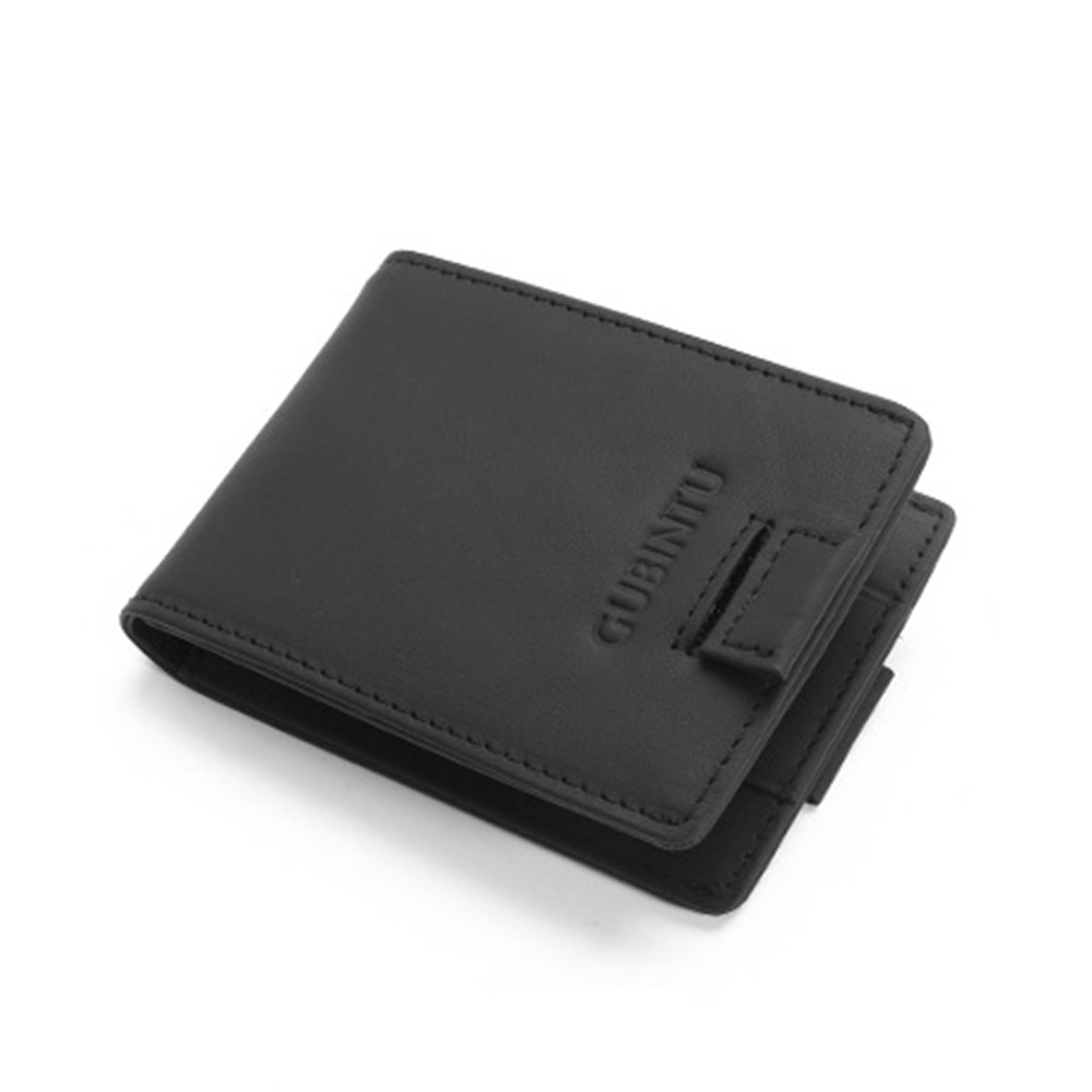 GUBINTU 751 Multi-functional Crazy Horse Texture Top Layer Genuine Leather Wallet with Card Slots - Black-1