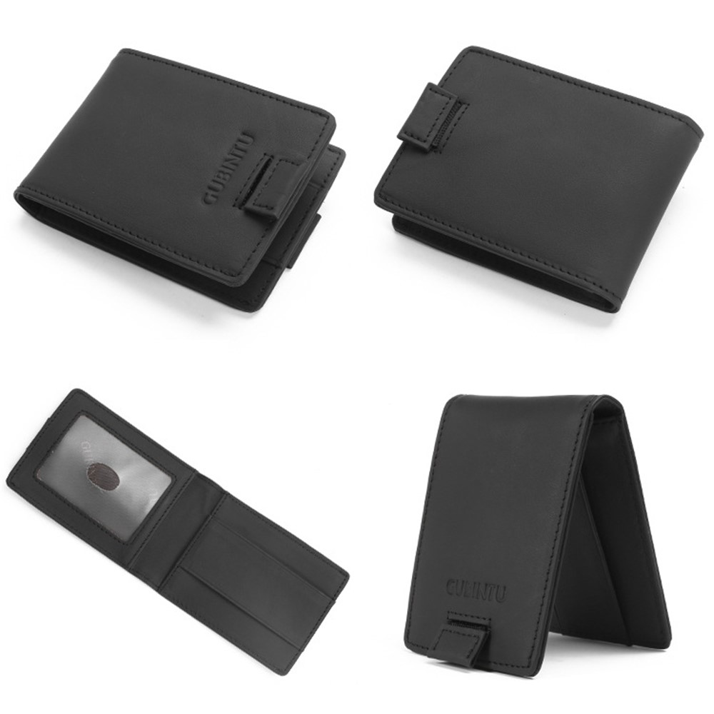 GUBINTU 751 Multi-functional Crazy Horse Texture Top Layer Genuine Leather Wallet with Card Slots - Black-2