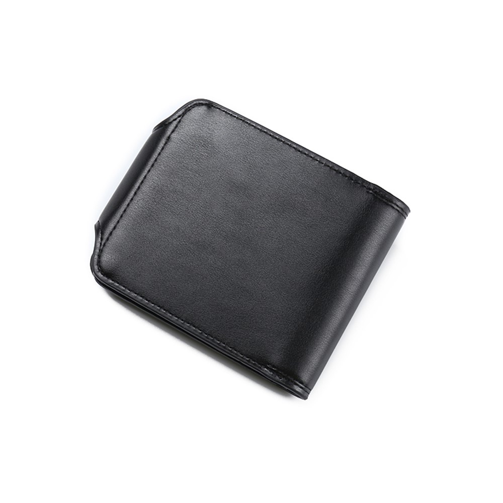 JINBAOLAI Multi Kartensteckplätze Tri-Fach PU-Leder Herren Geldbörse Geldbörse - Schwarz-2