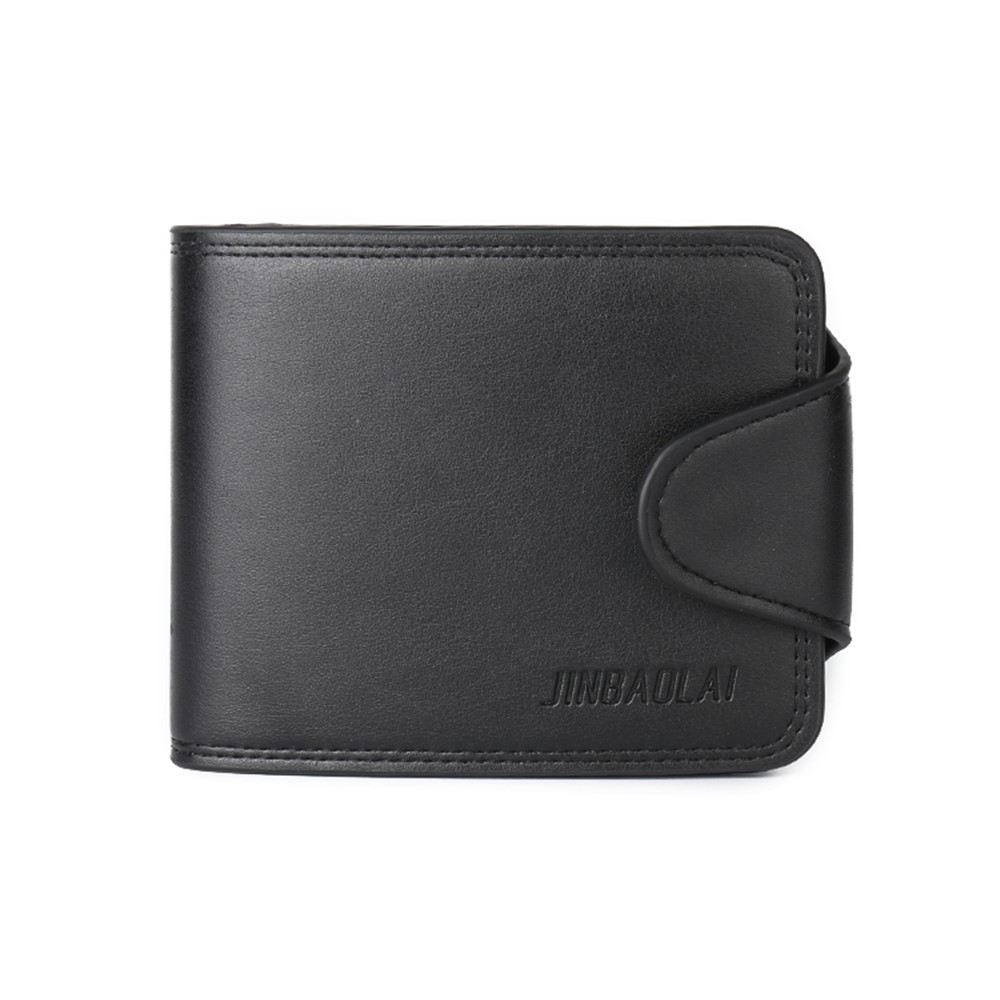 JINBAOLAI Multi Kartensteckplätze Tri-Fach PU-Leder Herren Geldbörse Geldbörse - Schwarz-5