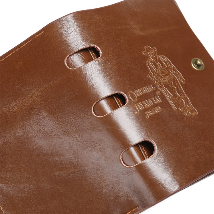 High Quality PU Leather Card Slots Triple-folded Wallet Purse for Men-6