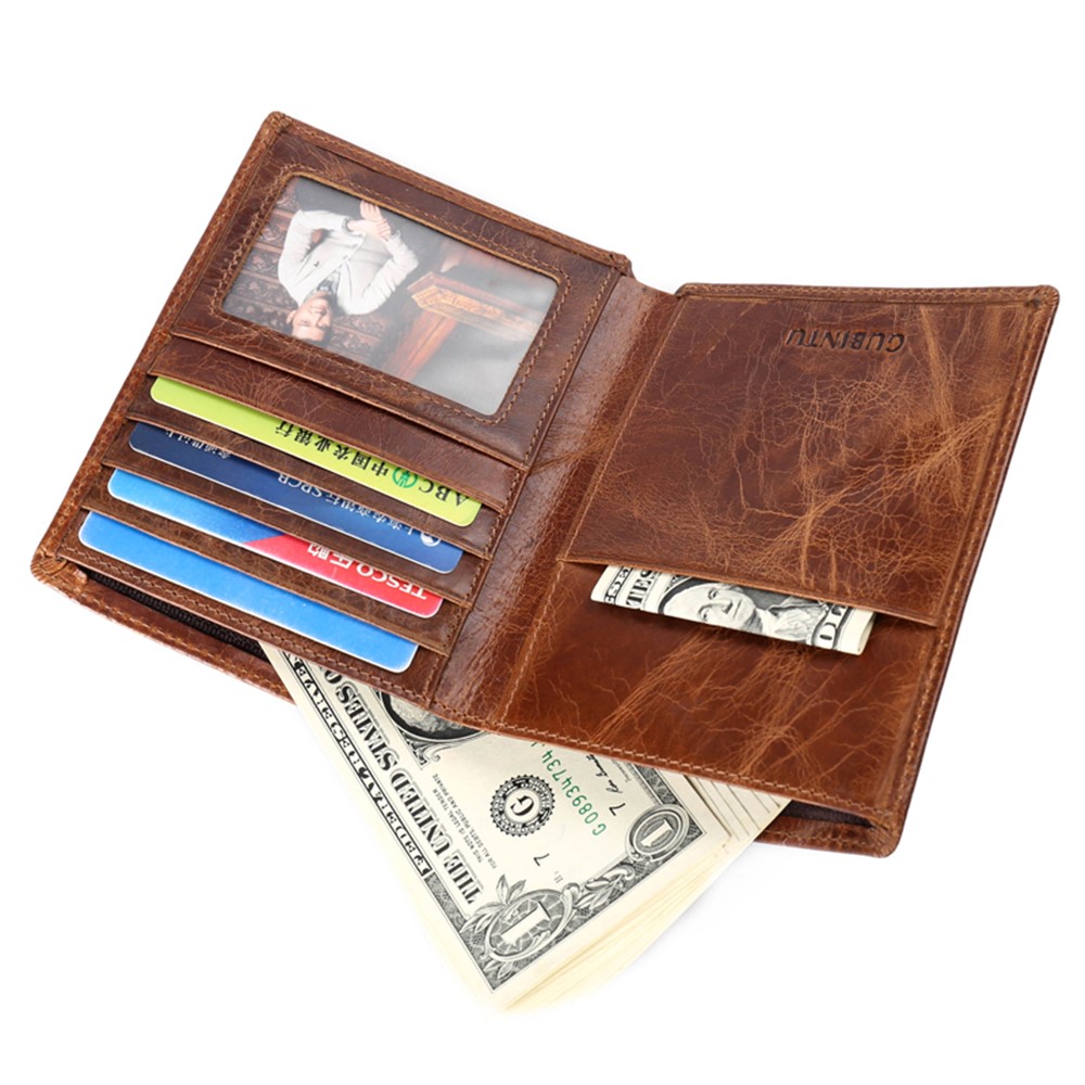 GUBINTU Men's Bi-fold Crazy Horse Texture Genuine Leather Purse Wallet-11