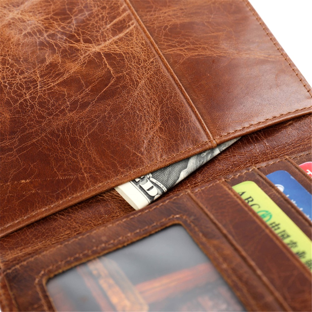 GUBINTU Men's Bi-fold Crazy Horse Texture Genuine Leather Purse Wallet-17
