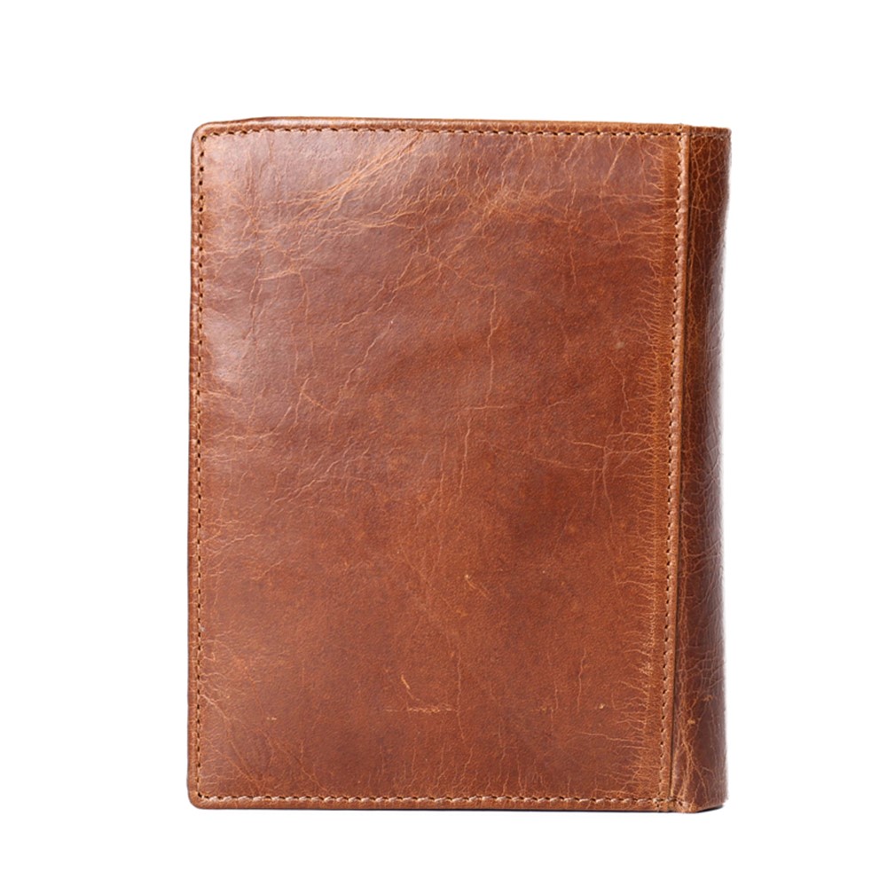 GUBINTU Men's Bi-fold Crazy Horse Texture Genuine Leather Purse Wallet-3