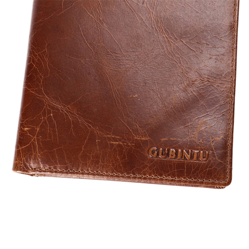 GUBINTU Men's Bi-fold Crazy Horse Texture Genuine Leather Purse Wallet-8