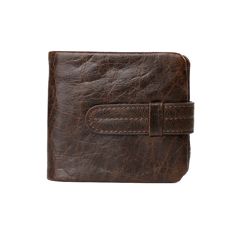 Men's Multi-functional Genuine Leather Bi-fold Wallet with Secure Belt-1