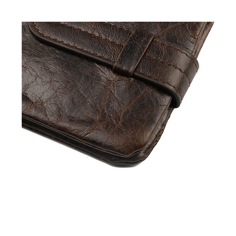 Men's Multi-functional Genuine Leather Bi-fold Wallet with Secure Belt-10
