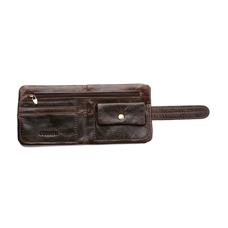 Men's Multi-functional Genuine Leather Bi-fold Wallet with Secure Belt-6