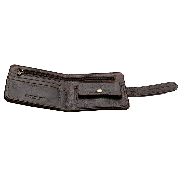 Men's Multi-functional Genuine Leather Bi-fold Wallet with Secure Belt-7
