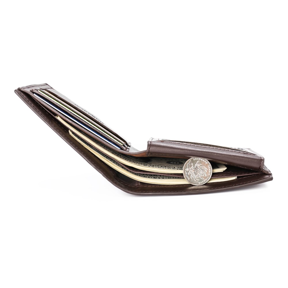 JINBAOLAI Multipurpose PU Leather Vintage Tri-fold Men's Short Wallet - Horizontal Style-10