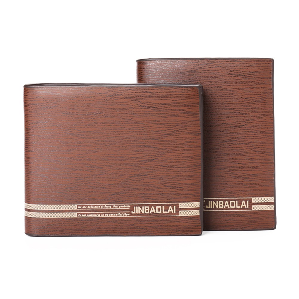 JINBAOLAI Multipurpose PU Leather Vintage Tri-fold Men's Short Wallet - Horizontal Style-13