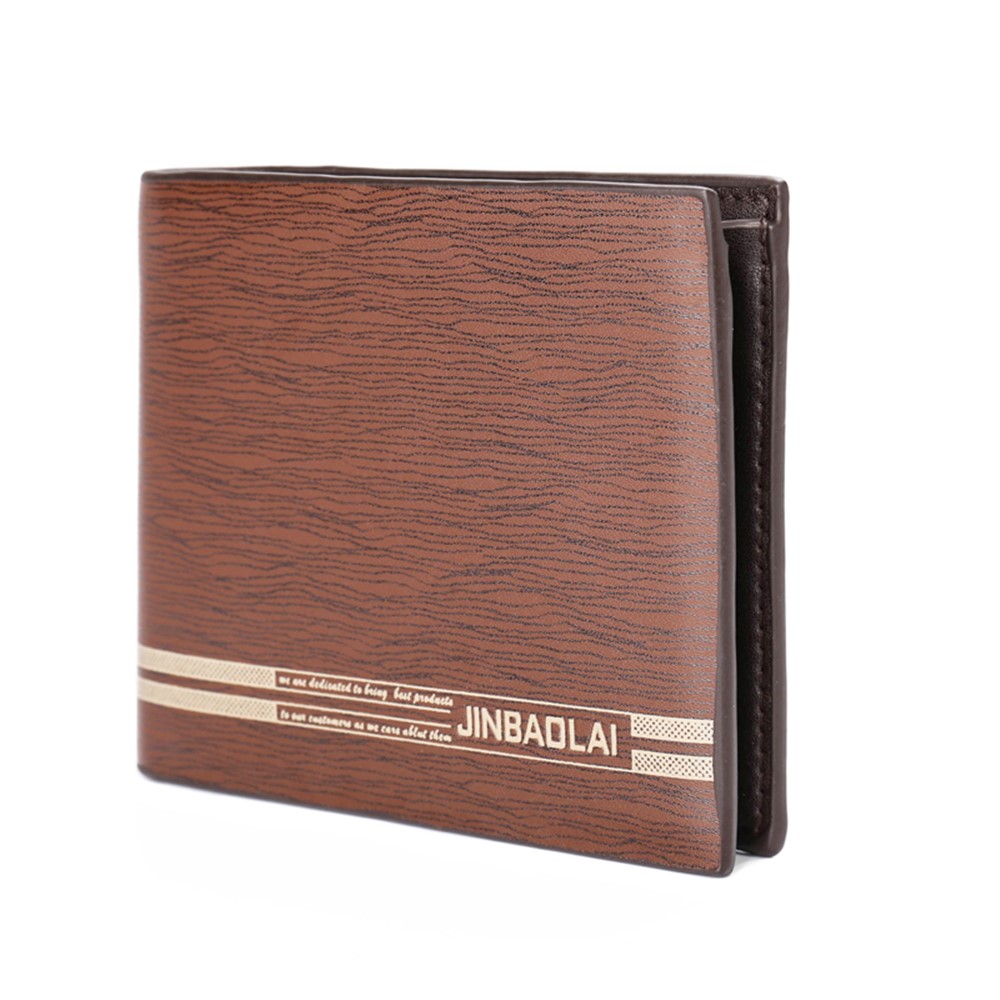 JINBAOLAI Multipurpose PU Leather Vintage Tri-fold Men's Short Wallet - Horizontal Style-3