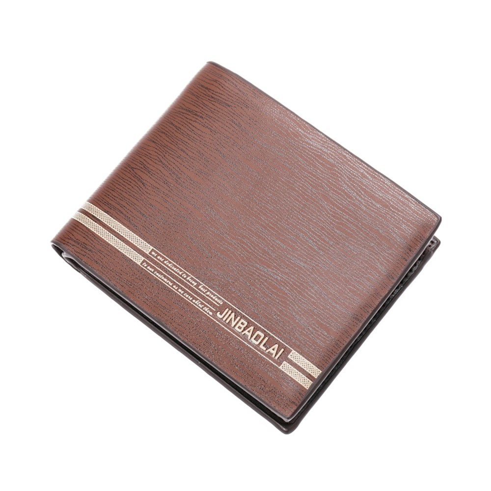 JINBAOLAI Multipurpose PU Leather Vintage Tri-fold Men's Short Wallet - Horizontal Style-4
